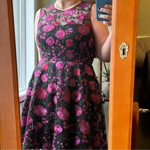 Size 14 Floral embroidered formal dress- tahari